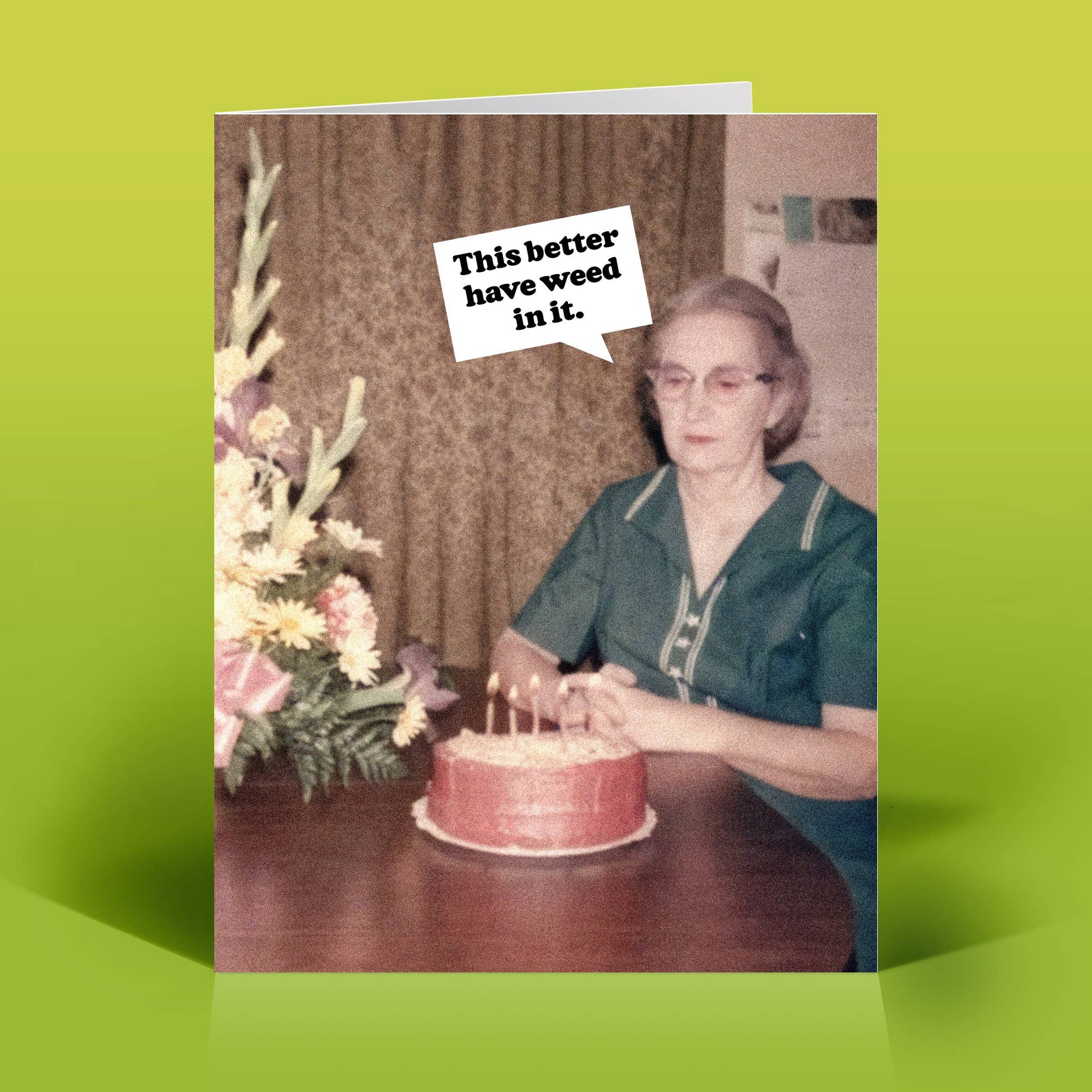Weed Cake Funny Birthday Card