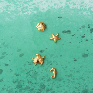 Gold Sea Turtle Studs