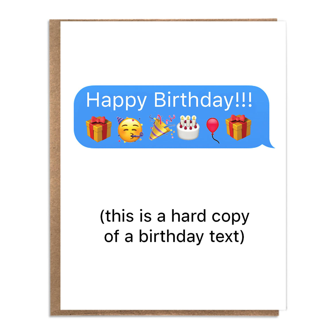 Hard Copy Birthday Text Card