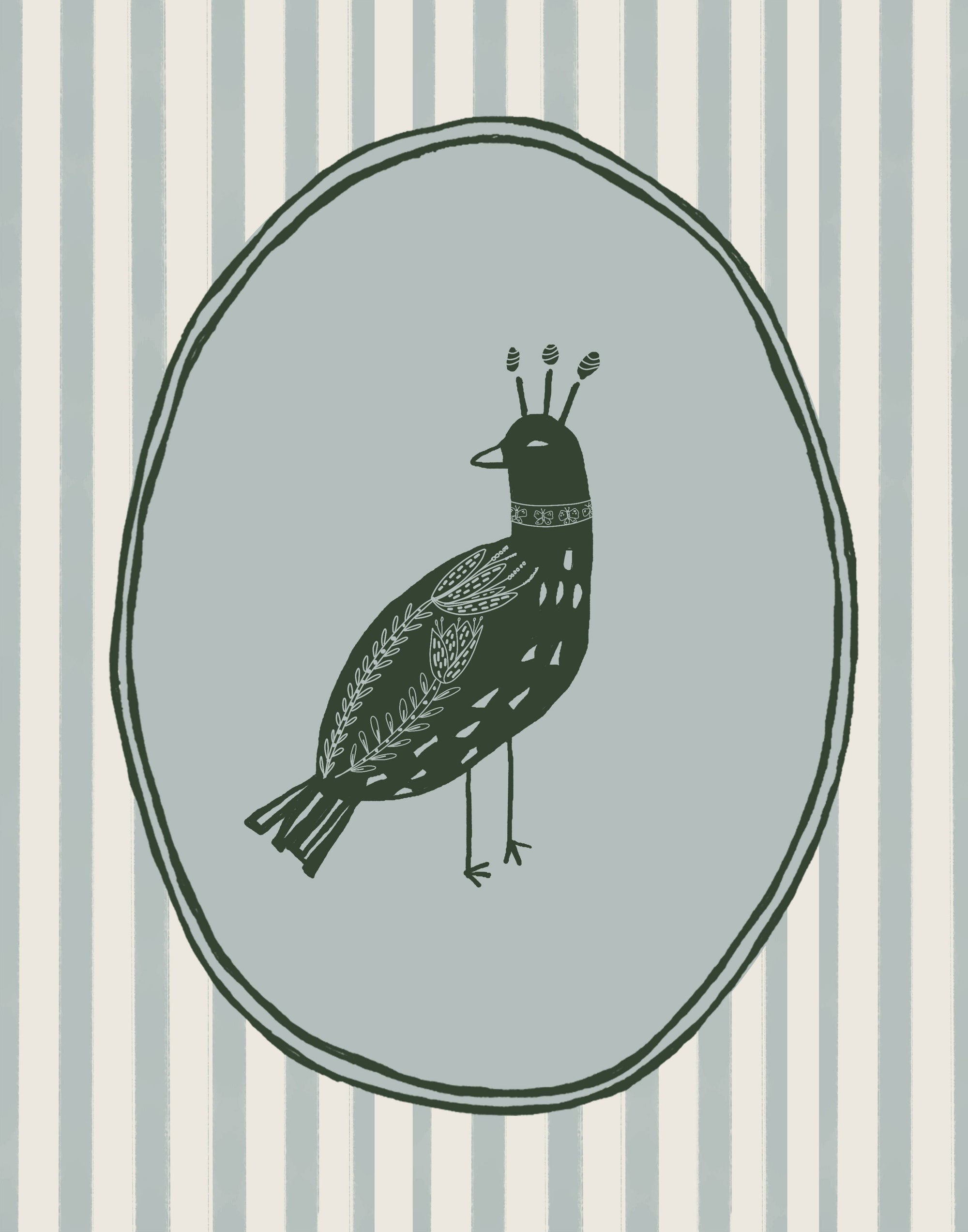 Folk Art Bird Print No. 03