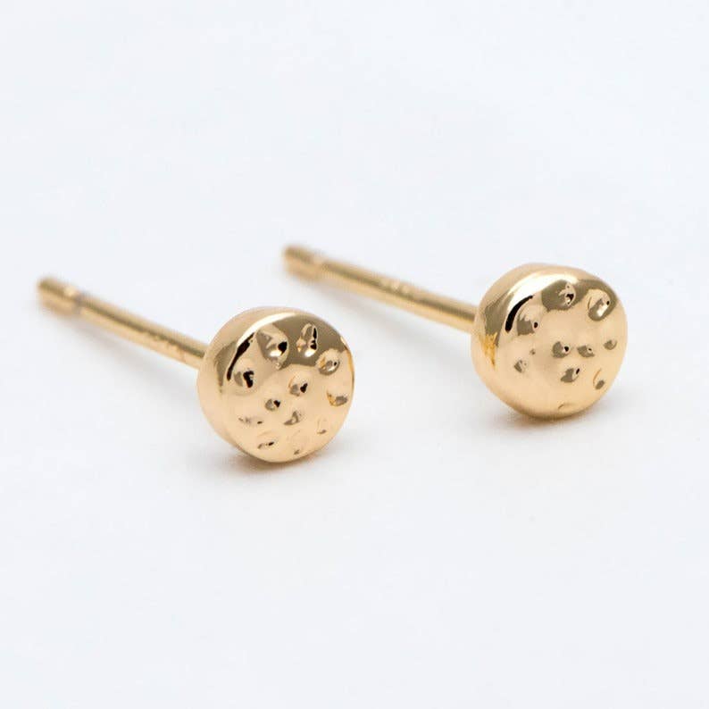 Hammered Moon Stud Earrings