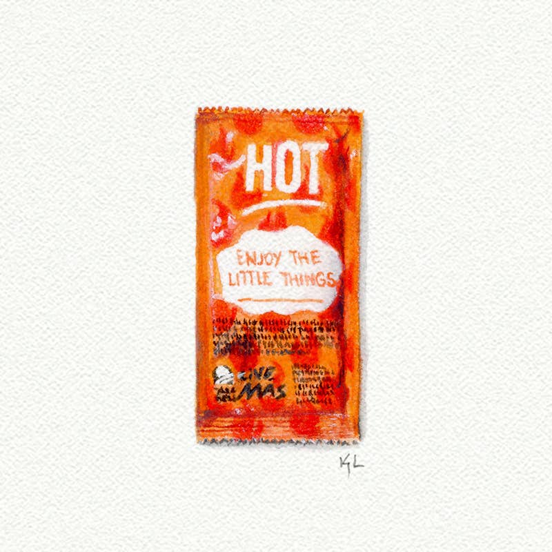 Taco Bell Hot Sauce Miniature Watercolor Print