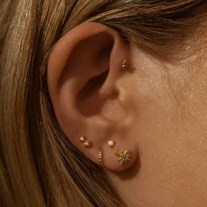 White Topaz North Star Studs