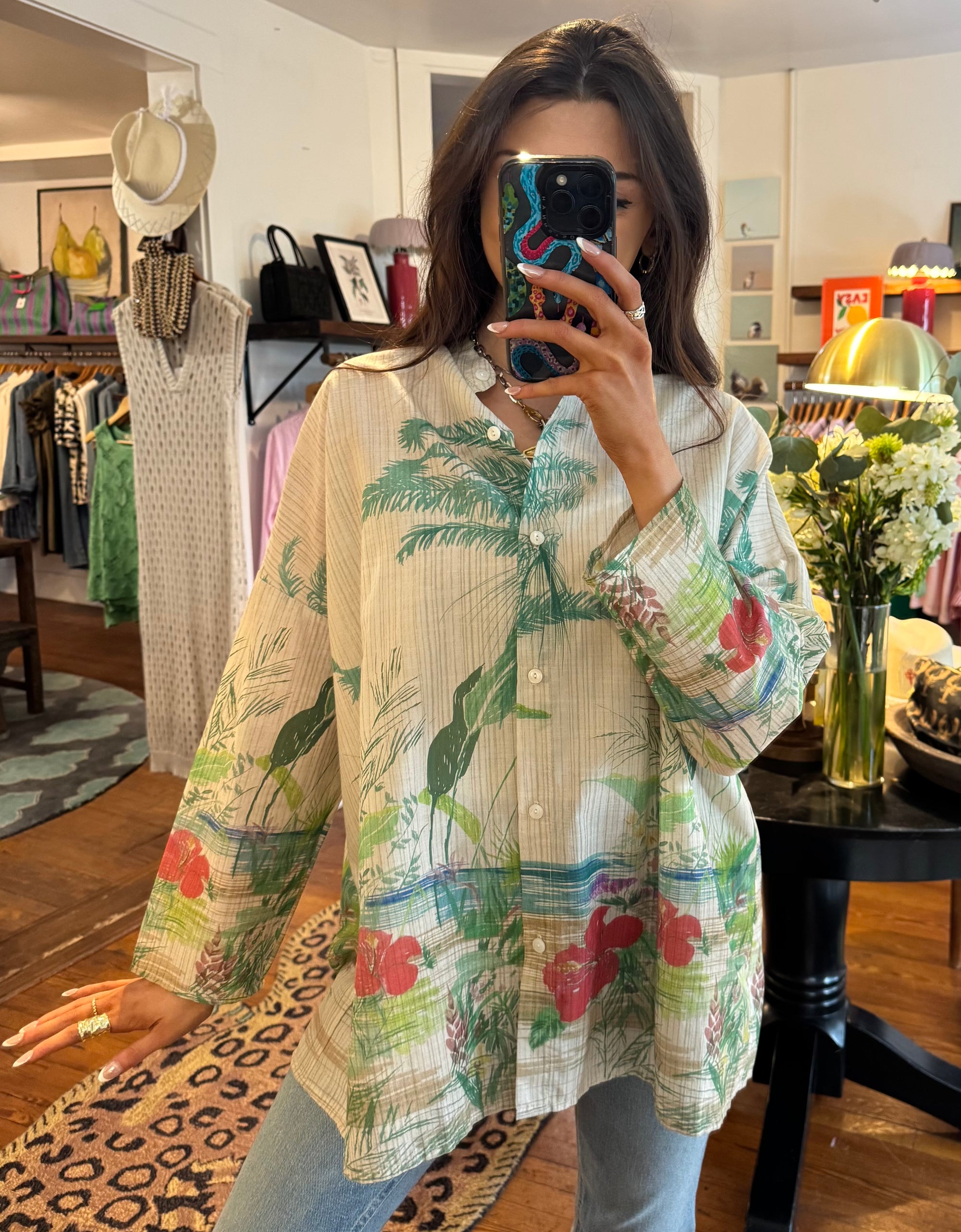 Green Print Oceane Top