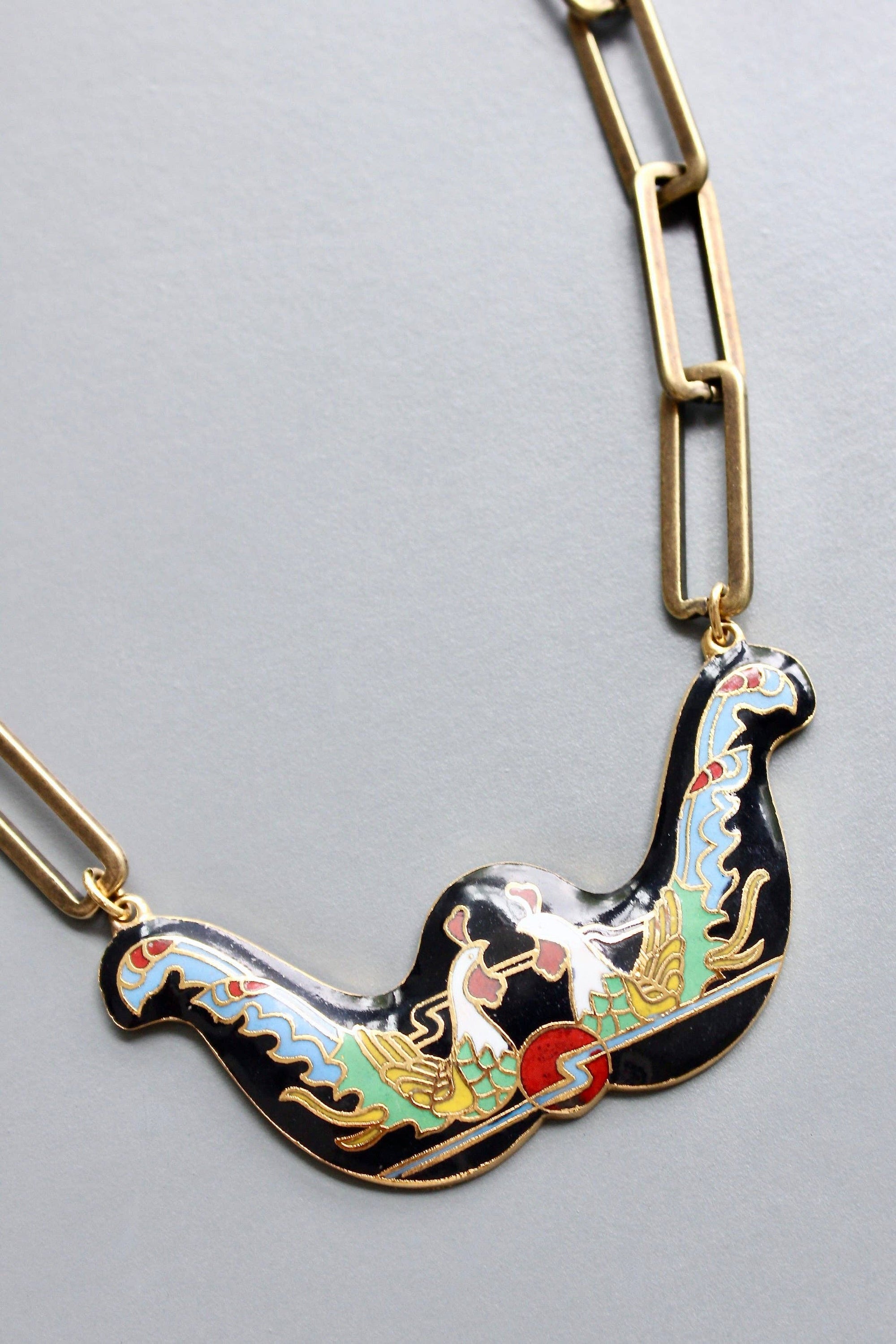 Vintage Cloisonne Pendant Necklace