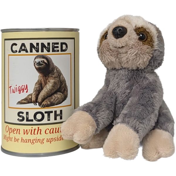 Twiggy the Canned Sloth - Stuffed Animal