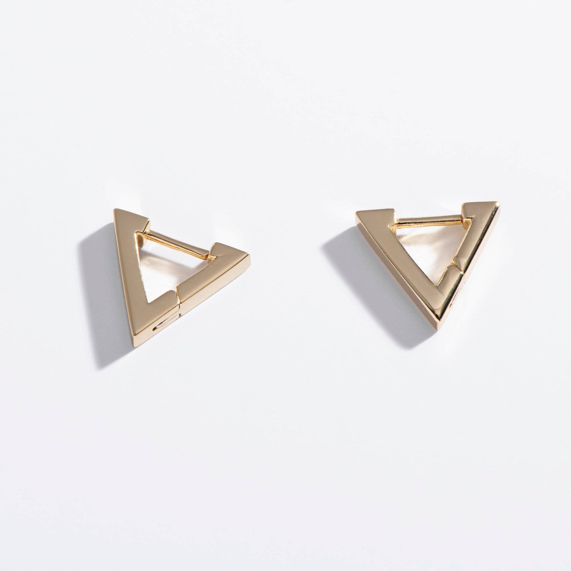 Triangle Huggie Hoops