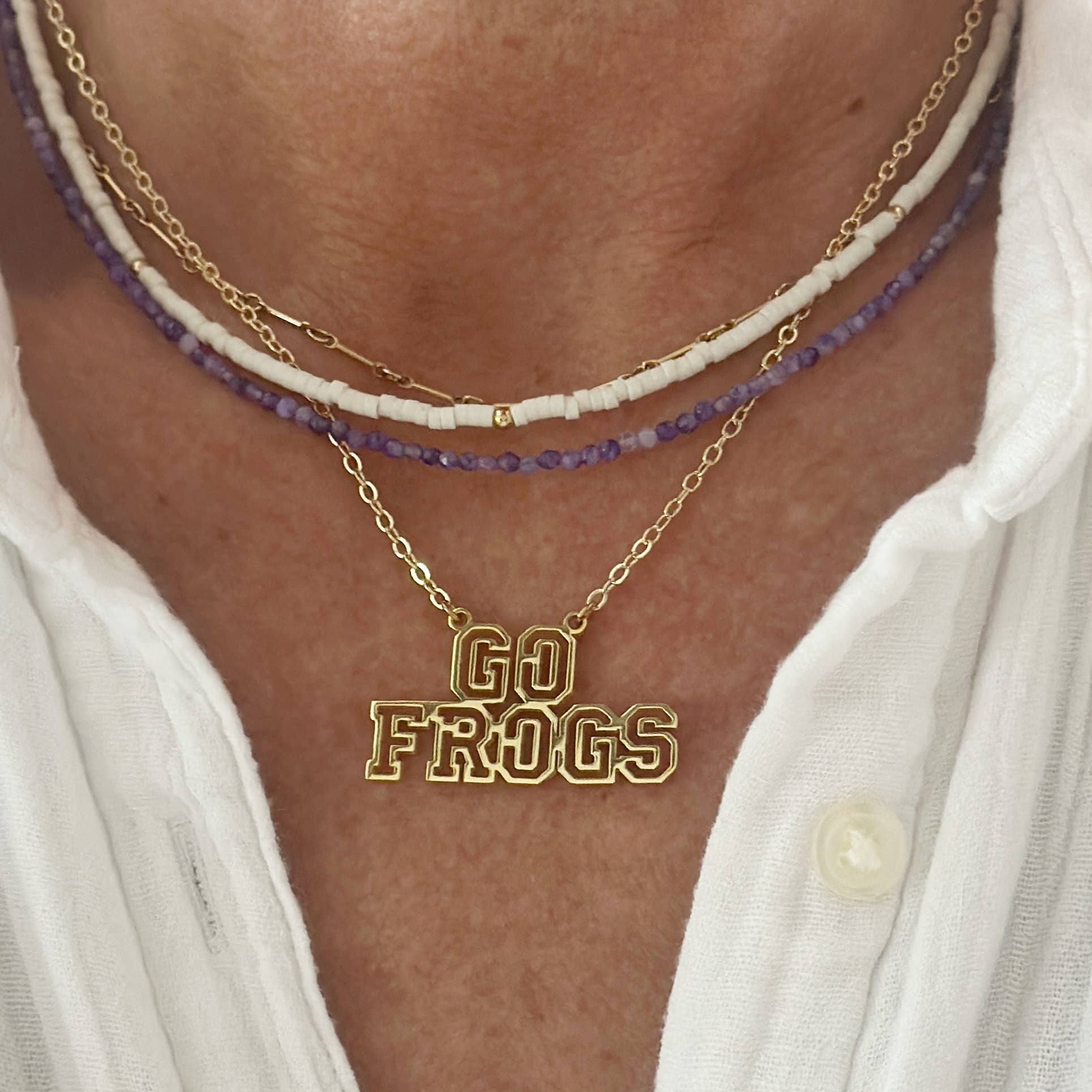 Go Hogs Collegiate Letter Necklace