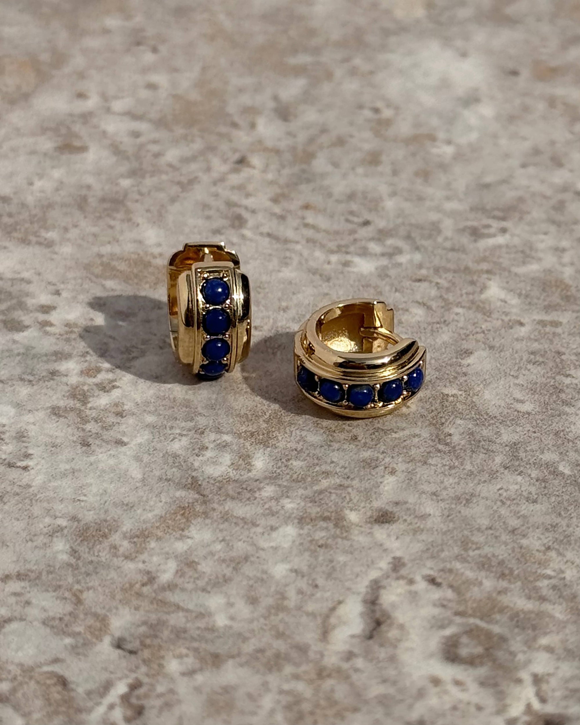 Lapis Lazuli Evy Raised Gemstone Hoops
