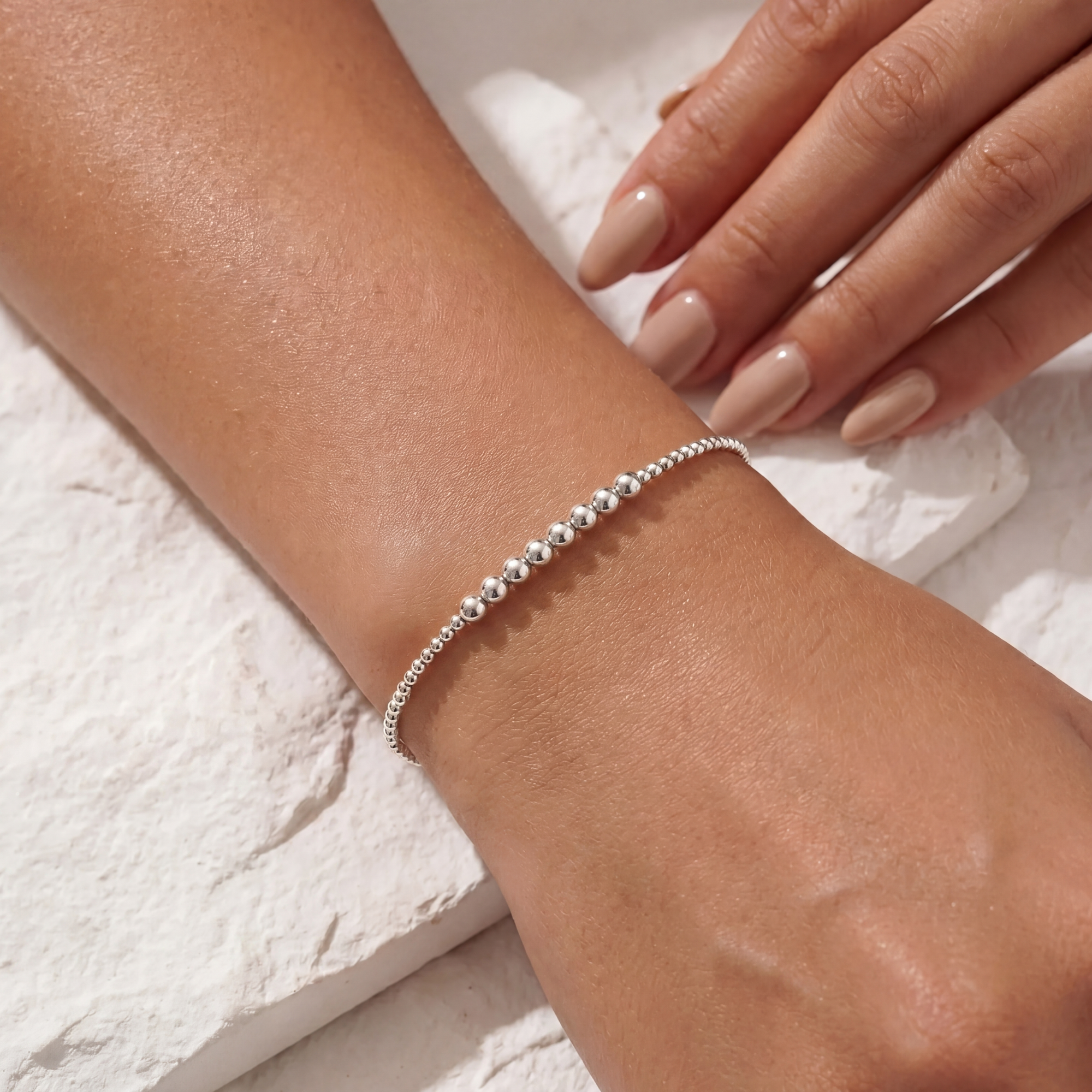 Silver Robyn Beaded Bracelet