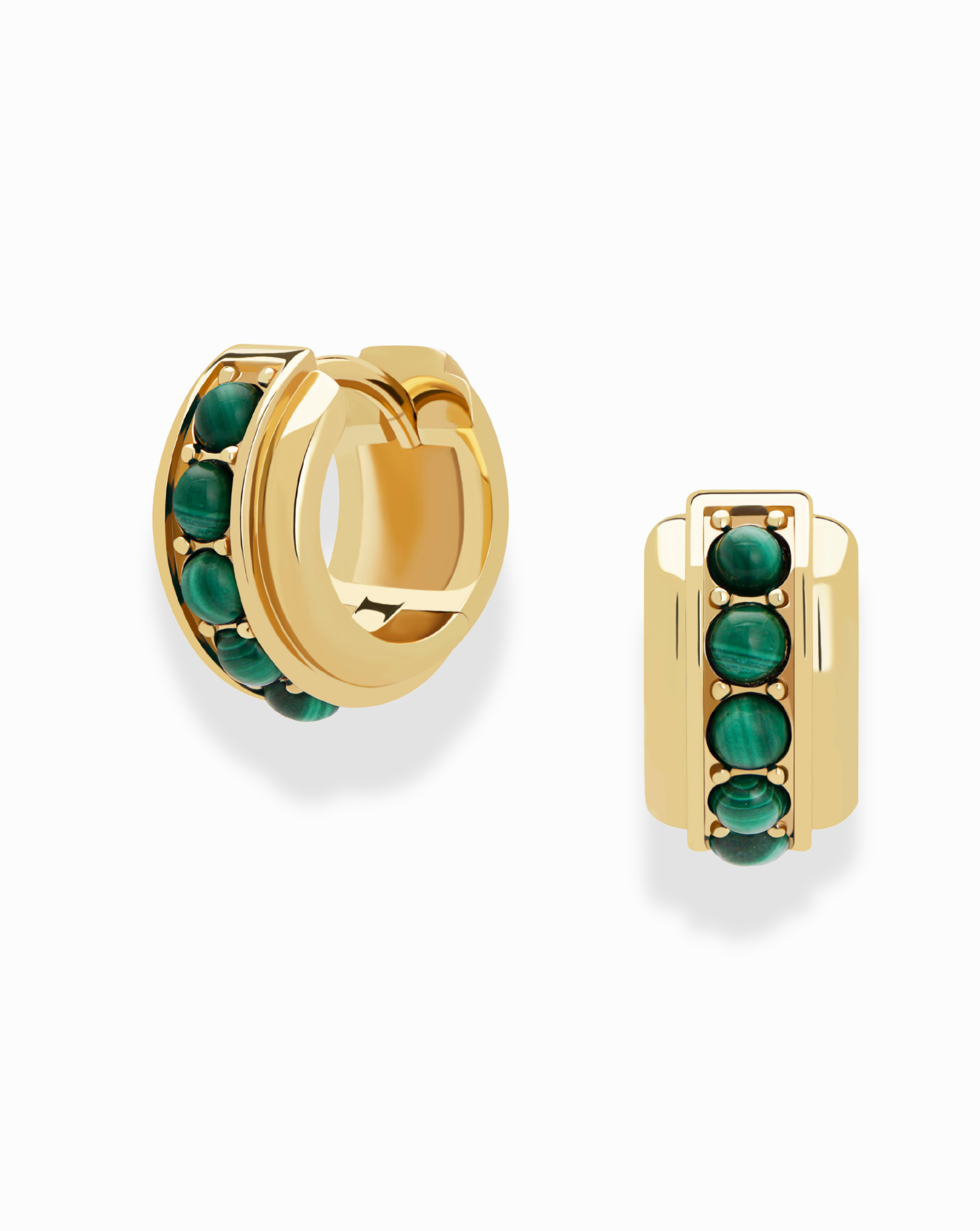 Malachite Evy Raised Gemstone Hoops