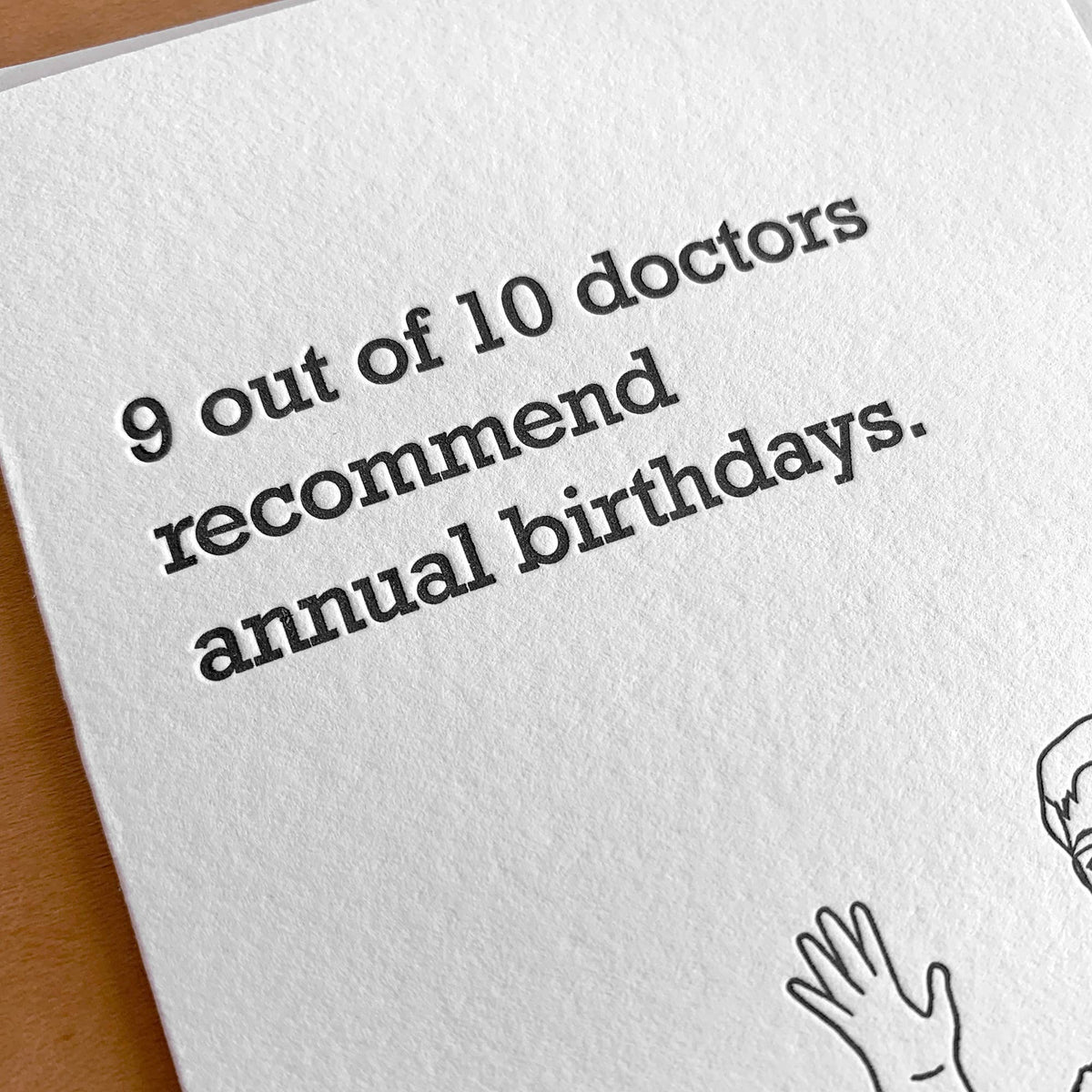 9 Out of 10 Doctors Recommend Annual Birthdays Card - Box Turtle