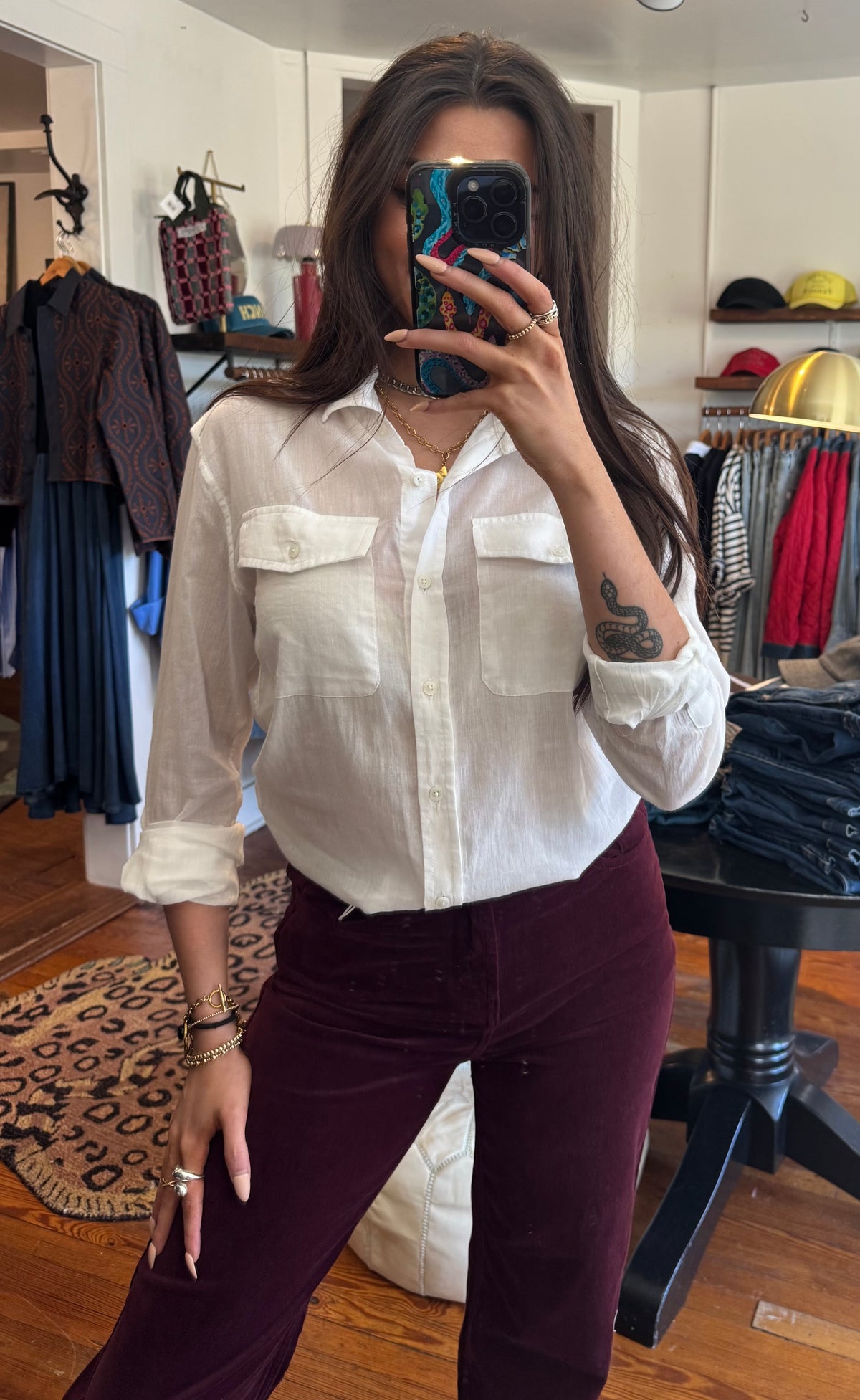 White Miller Double Pocket Shirt