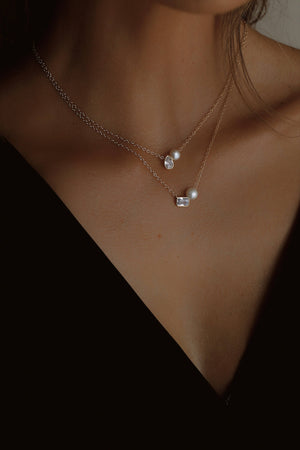 Gold Teardrop Toi Et Moi Necklace