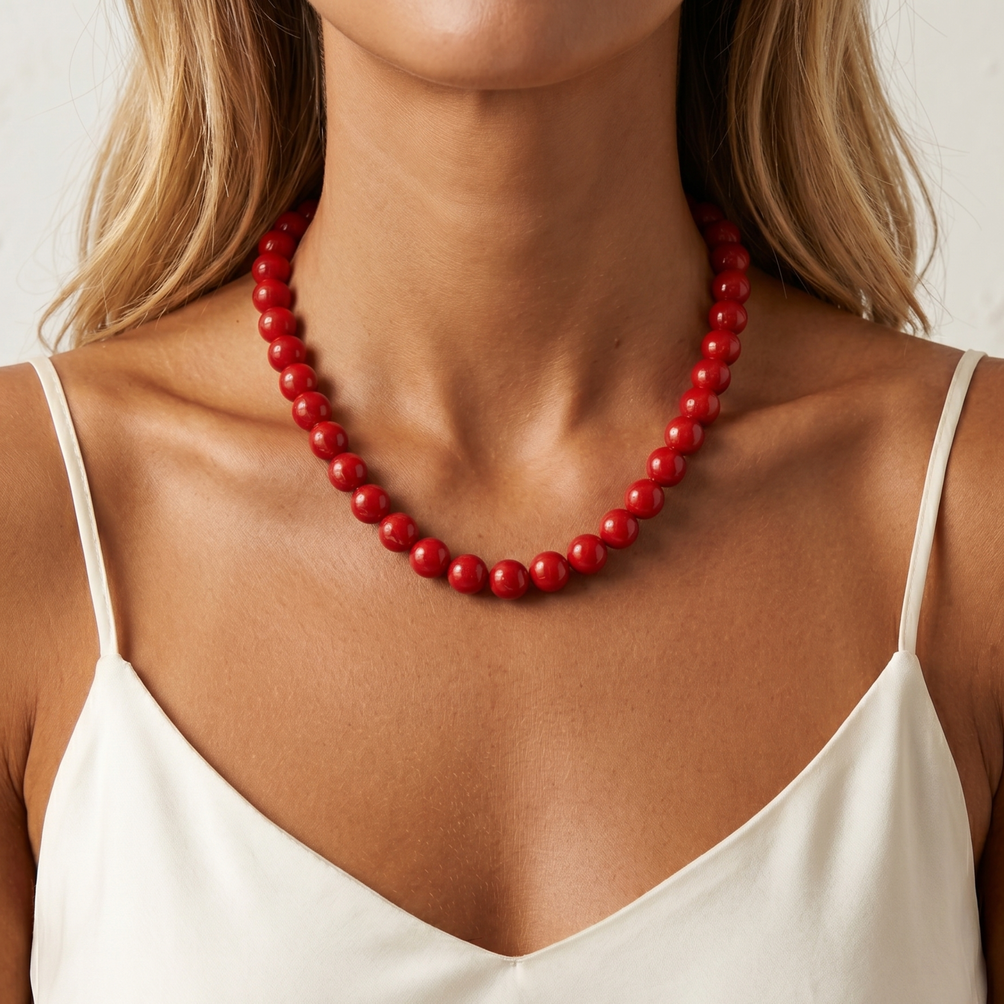 Americana Red Pearl Necklace