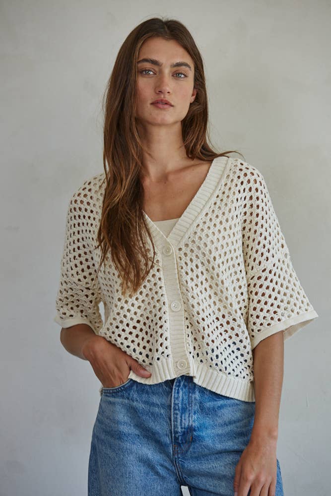Cream Knit Sweater/Cardigan