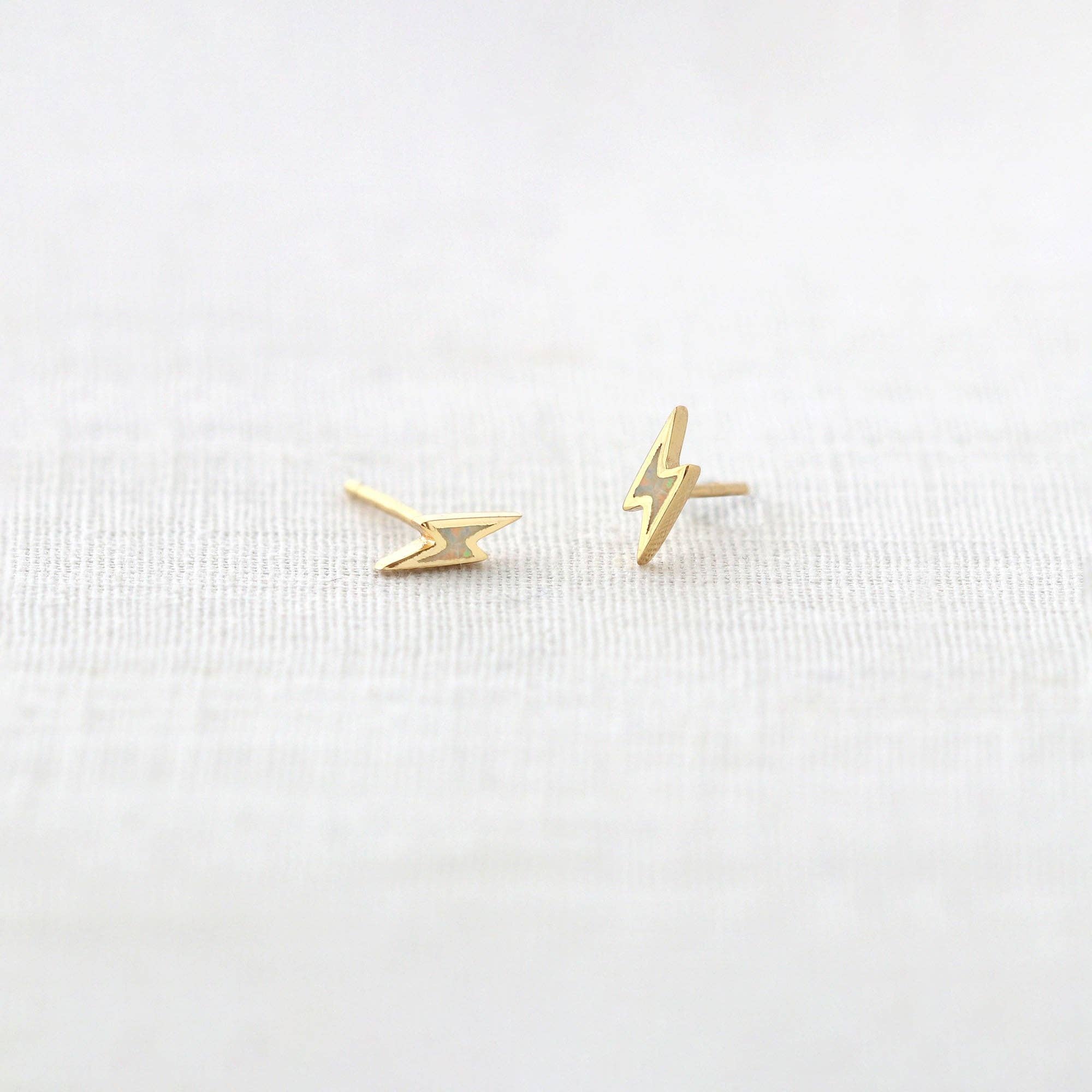 Opal Lightning Bolt Studs