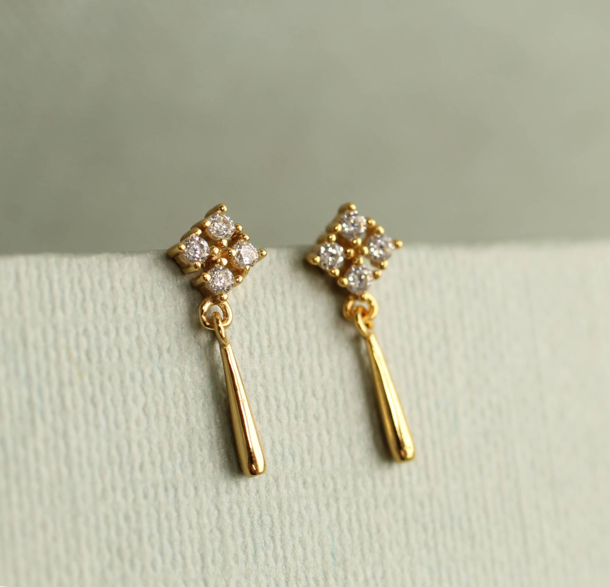 Edwardian Gold Drop Studs