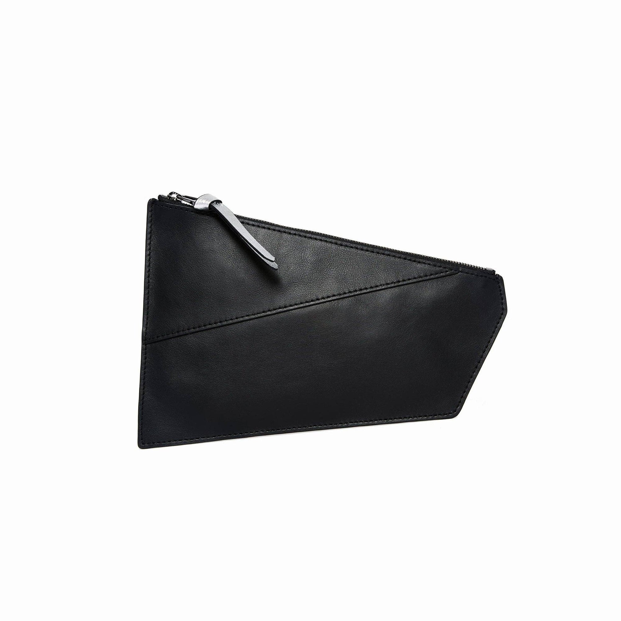 Geometric Pouch - Black + Silver