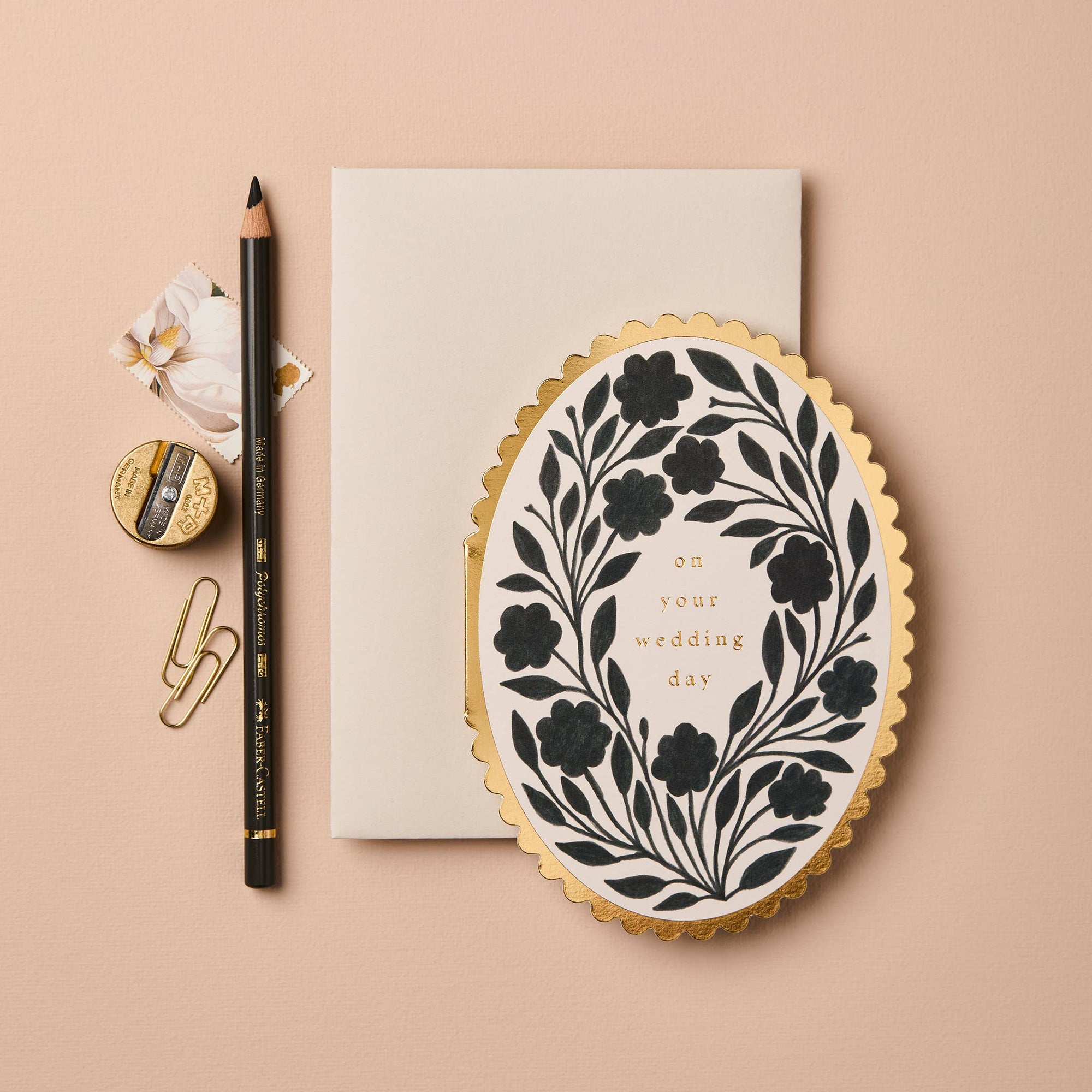 On Your Wedding Day Ink Flora Card