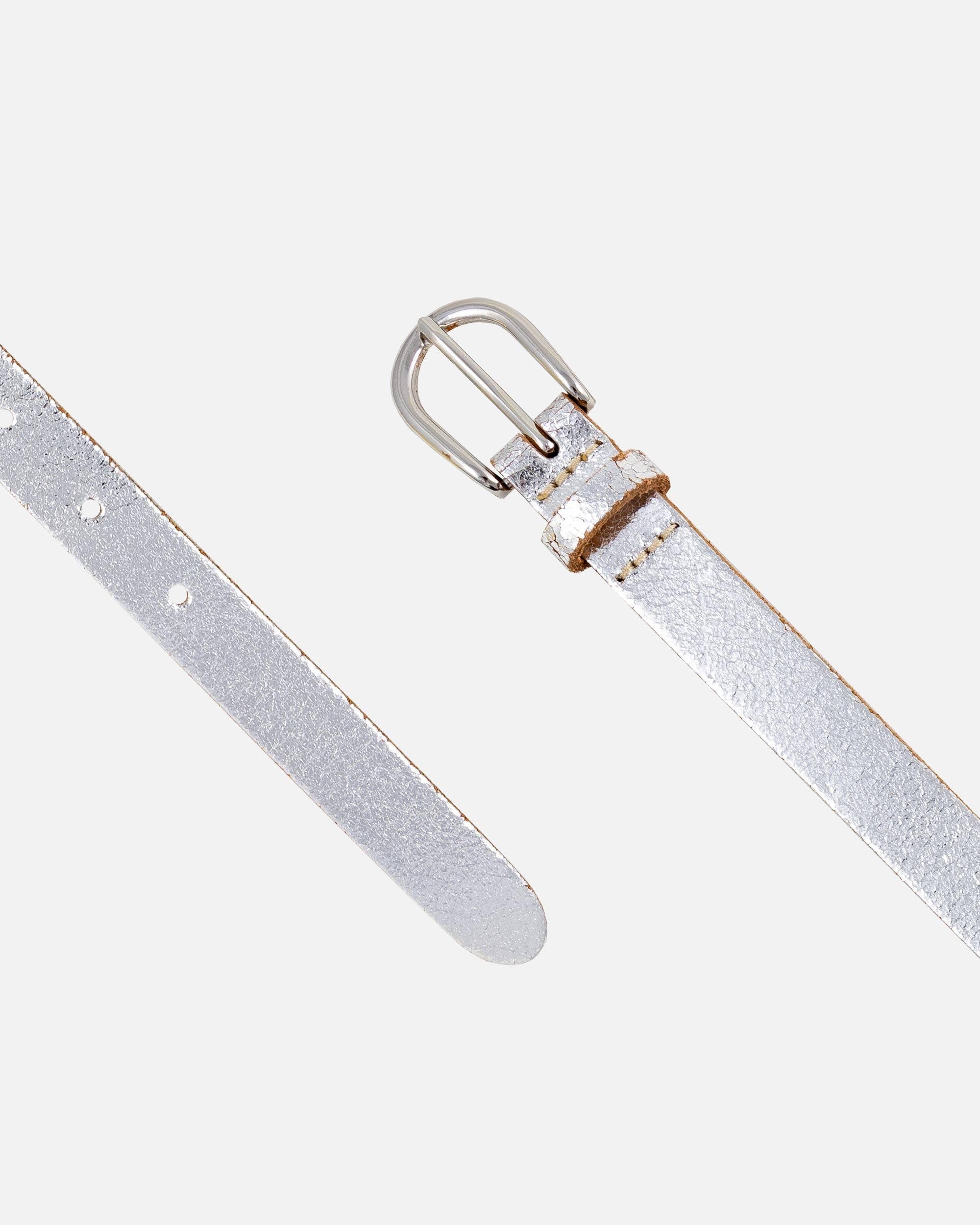 Eva - Metallic Skinny Leather Belt
