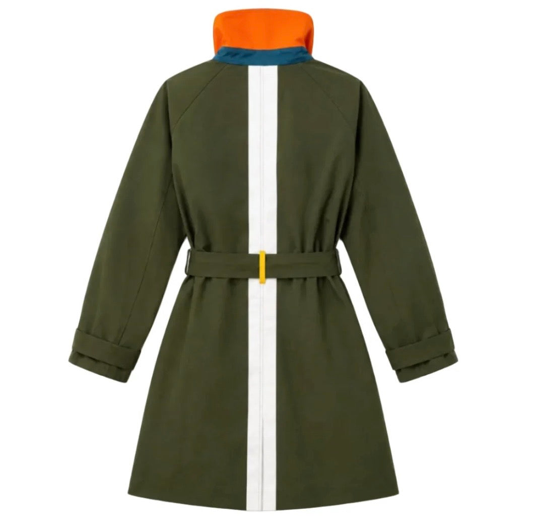 Army Green Color Washed Trench
