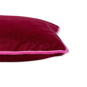Wine + Hot Pink Charliss Velvet Lumbar Pillow