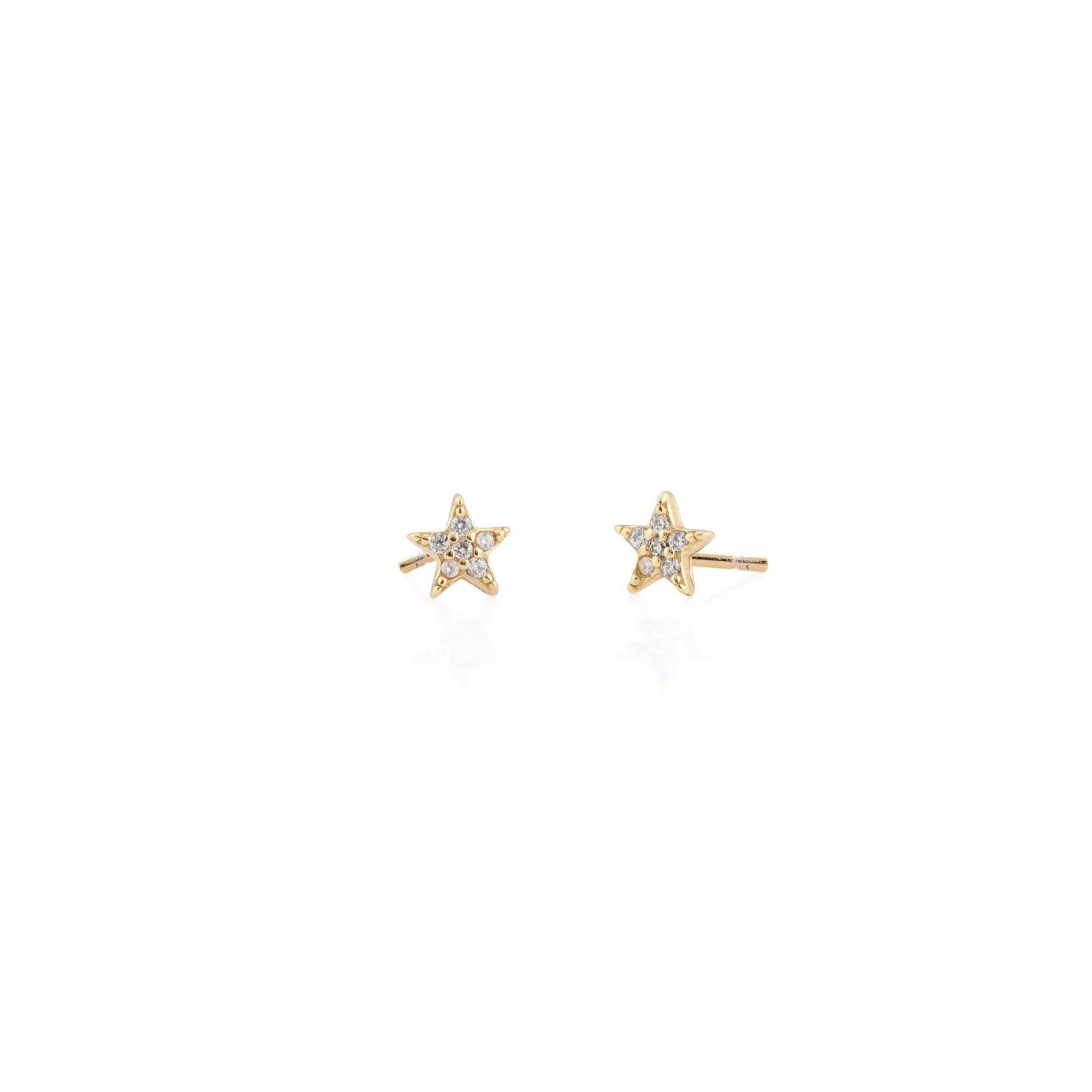 Gold Star Crystal Stud Earrings