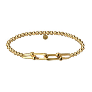 4x Hardware Large Chain Gold Beads Bracelet