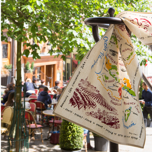 French Wine Map Tea Towel