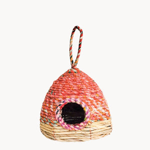 Handwoven Seagrass & Sari Birdhouse