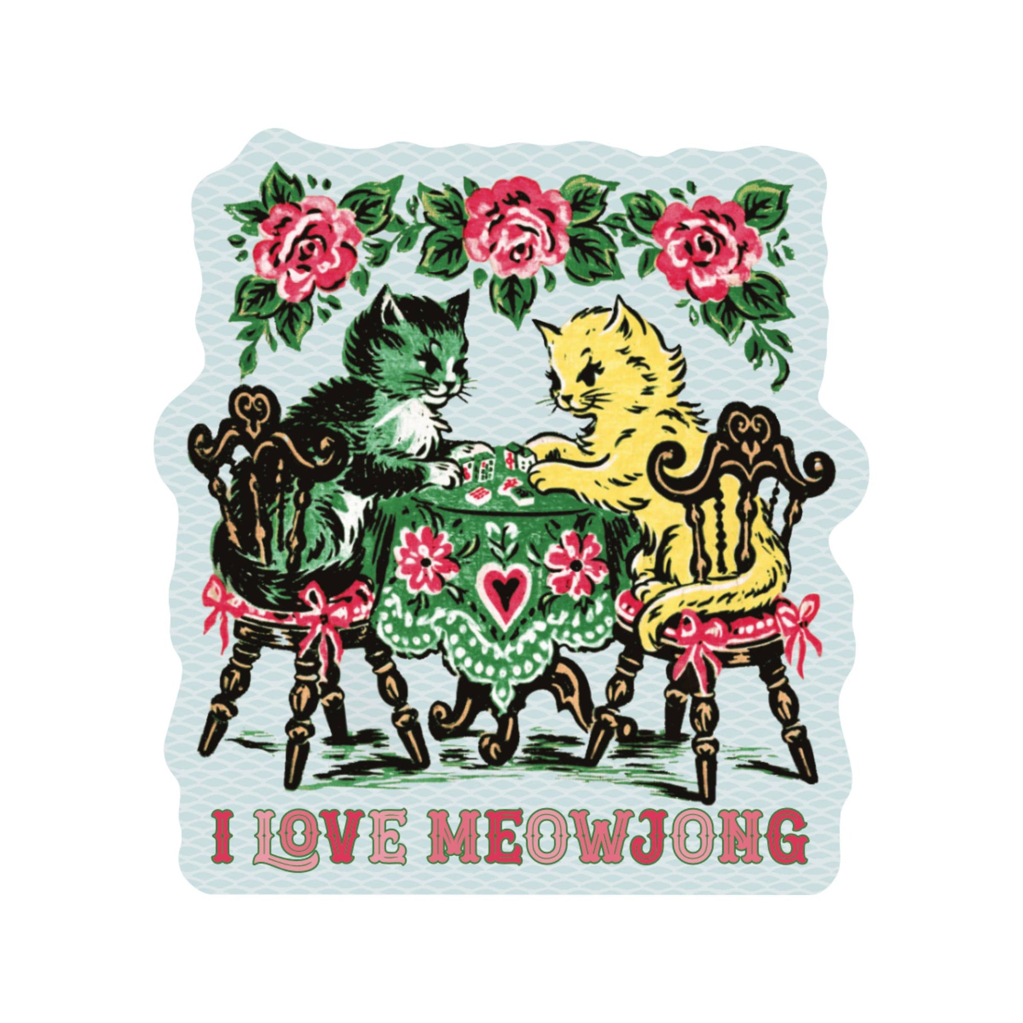 I Love Meowjong Game Cats Vinyl Sticker