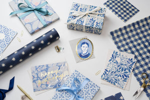 Blue Flora Thank You Card
