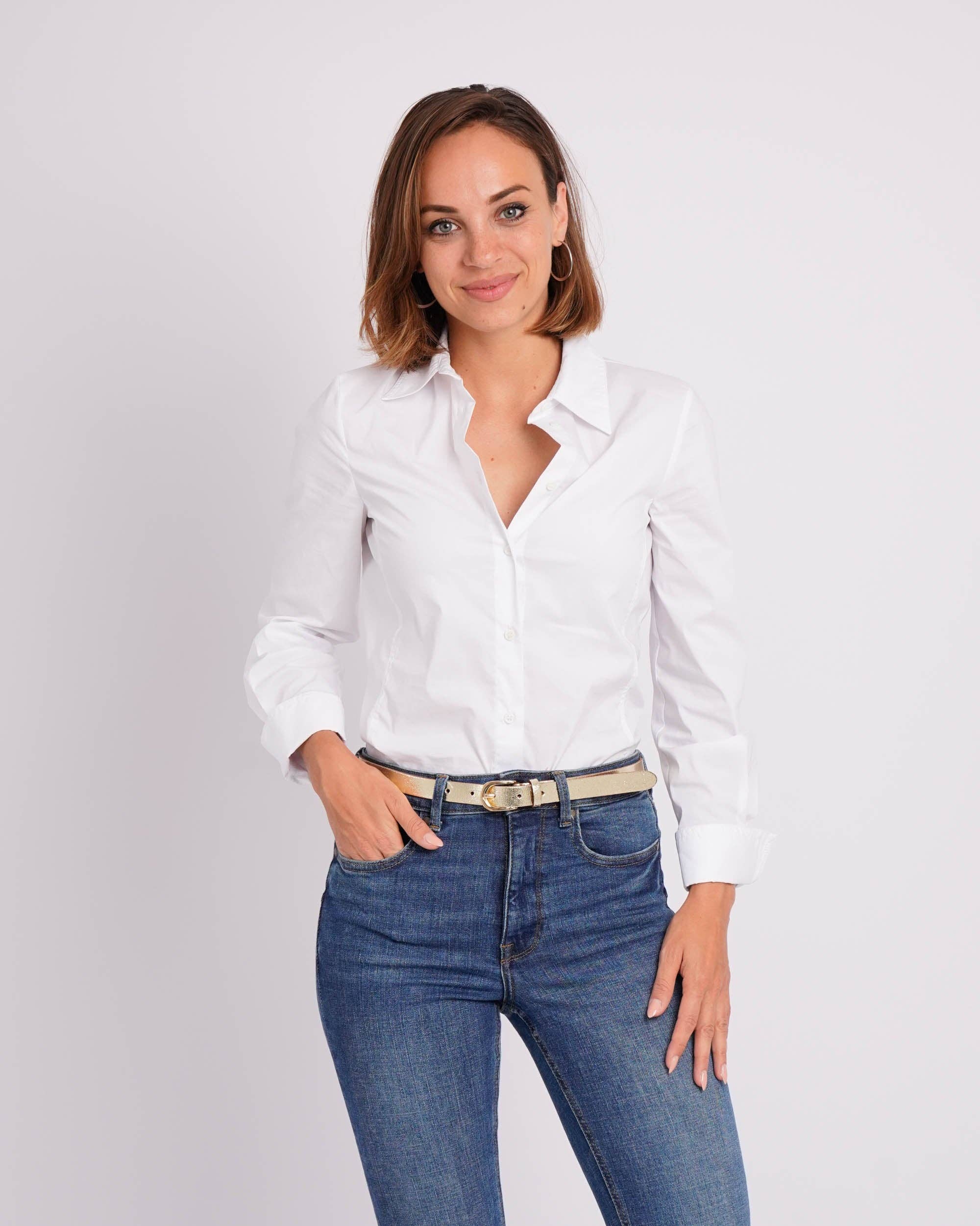 Eva - Metallic Skinny Leather Belt