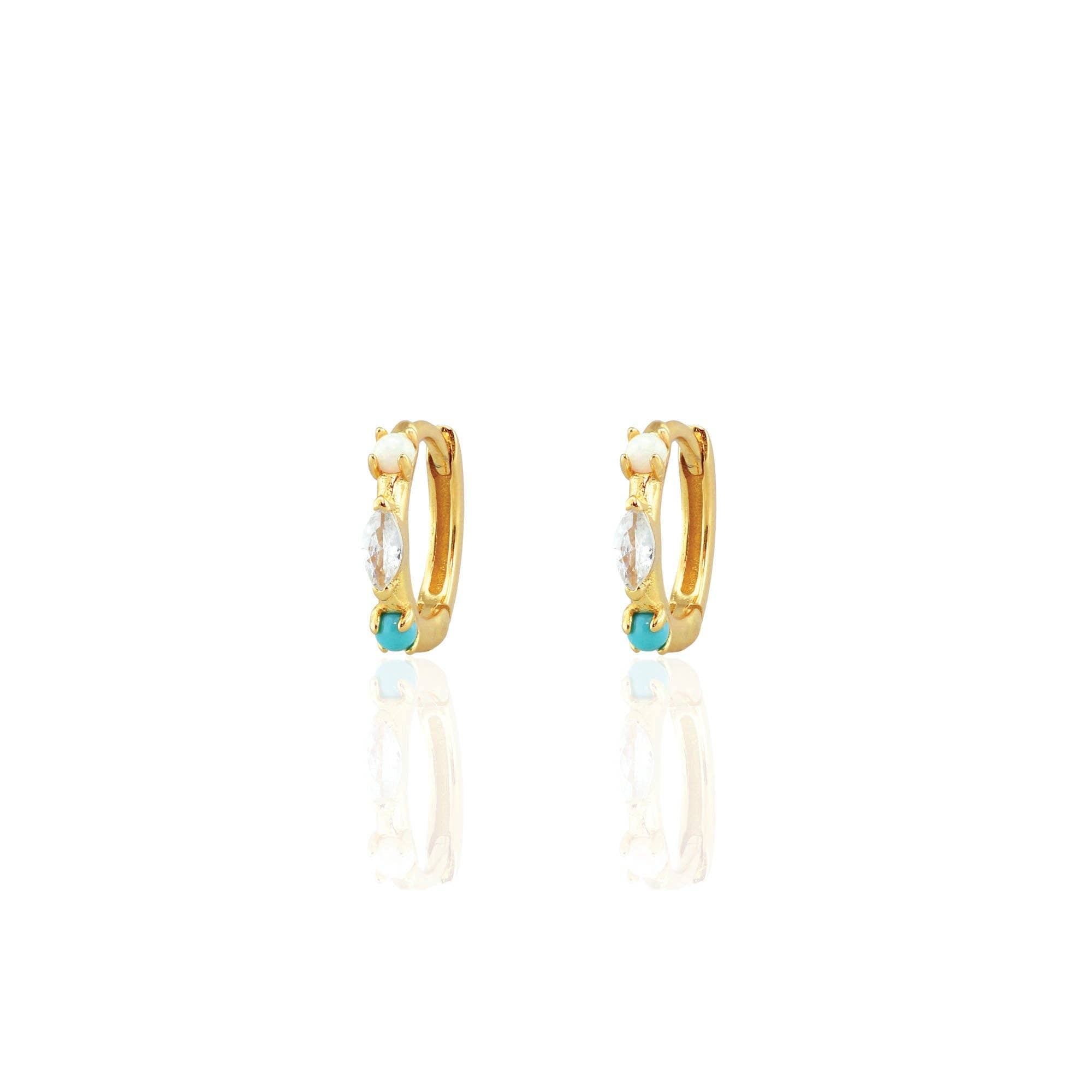 Seaside Spark Huggie Hoop Earrings