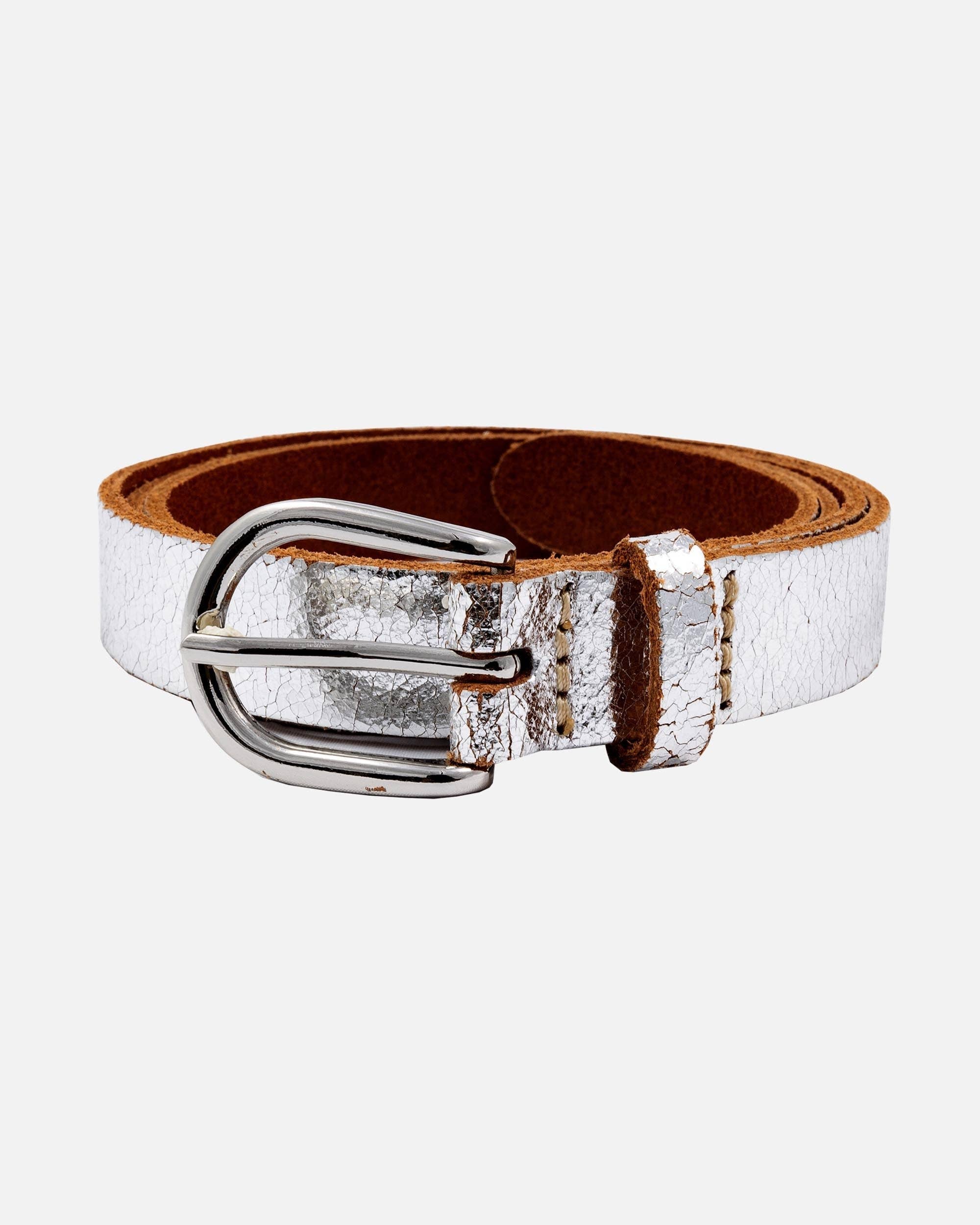 Eva - Metallic Skinny Leather Belt