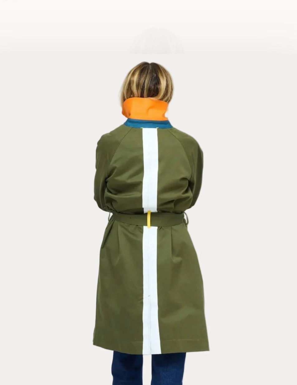 Army Green Color Washed Trench