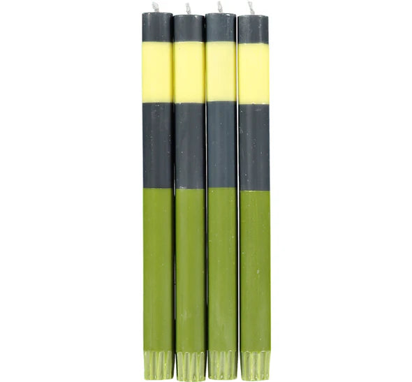Olive, Indigo, & Jasmine Striped Taper Set