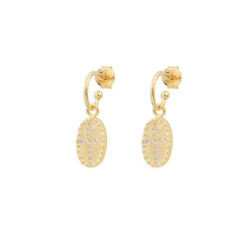 Mini Bazile White Creole Hoops