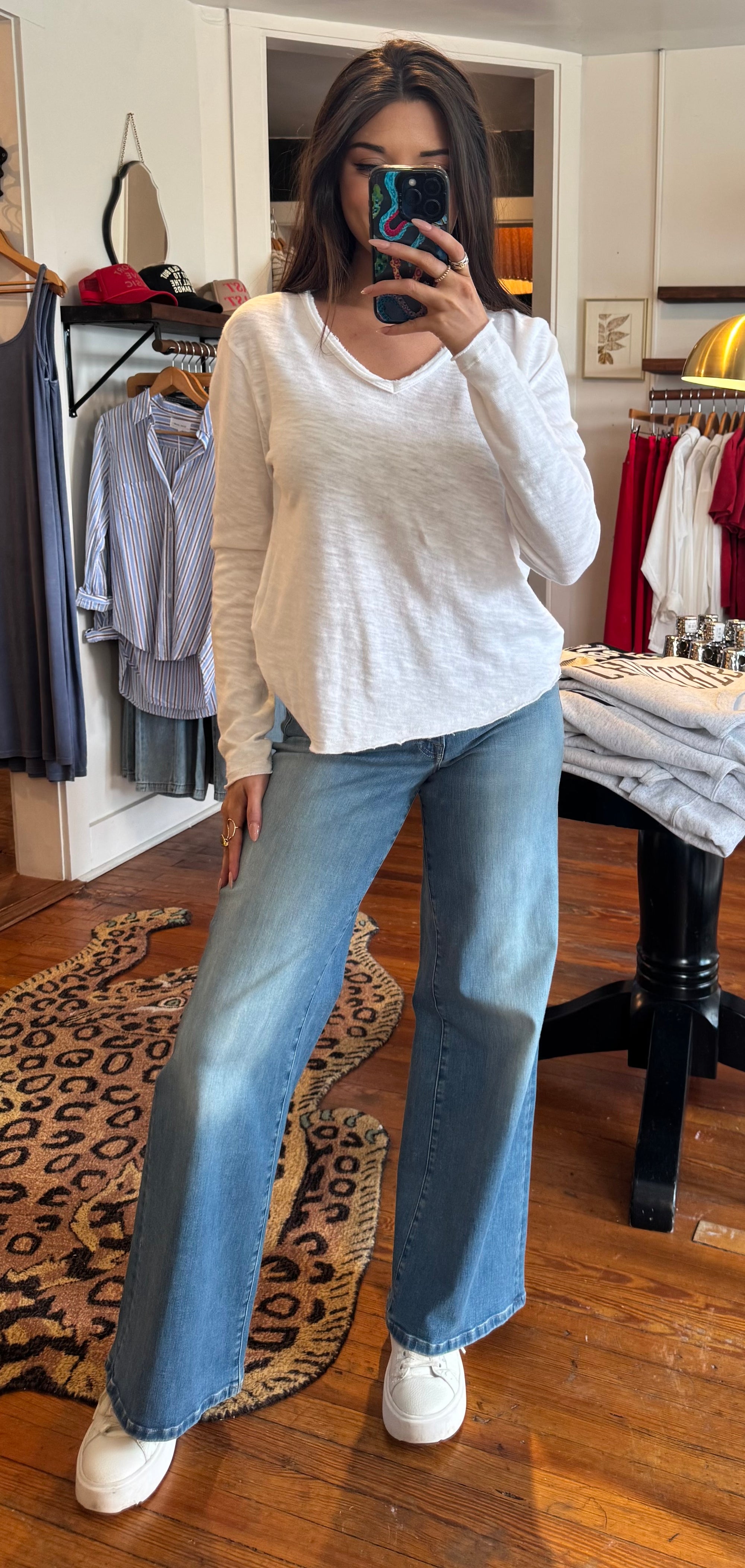 Long Sleeve White Vanya Tee