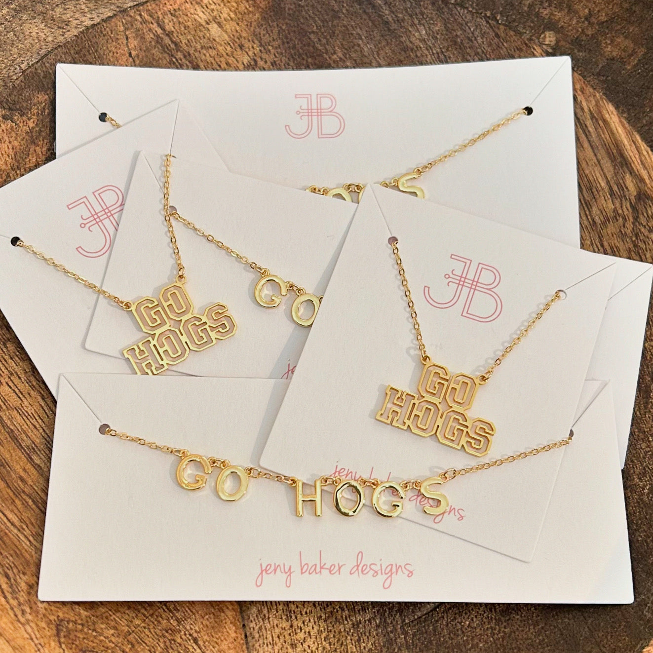Go Hogs Letter Charm Necklace