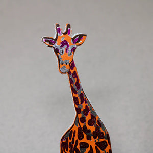 Orange Giraffe Shaped Leather Bookmark