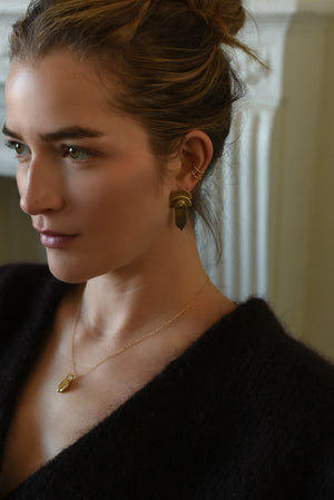 Large Brass Dangle Stud