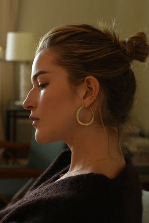 Large Brass Stud Hoops