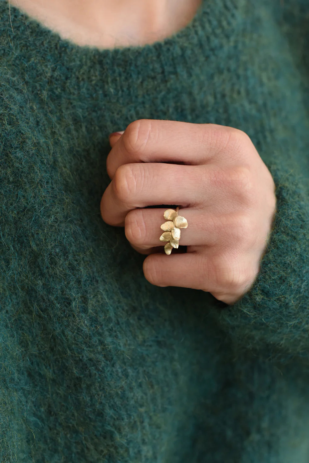 Leaf Brass Ring 7