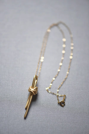 Knotted Brass Necklace