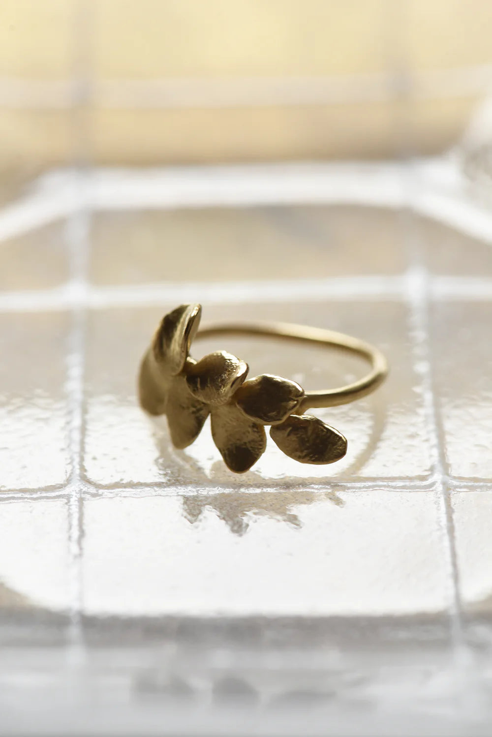 Leaf Brass Ring 7