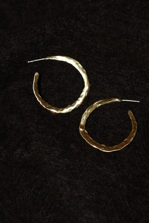Large Brass Stud Hoops