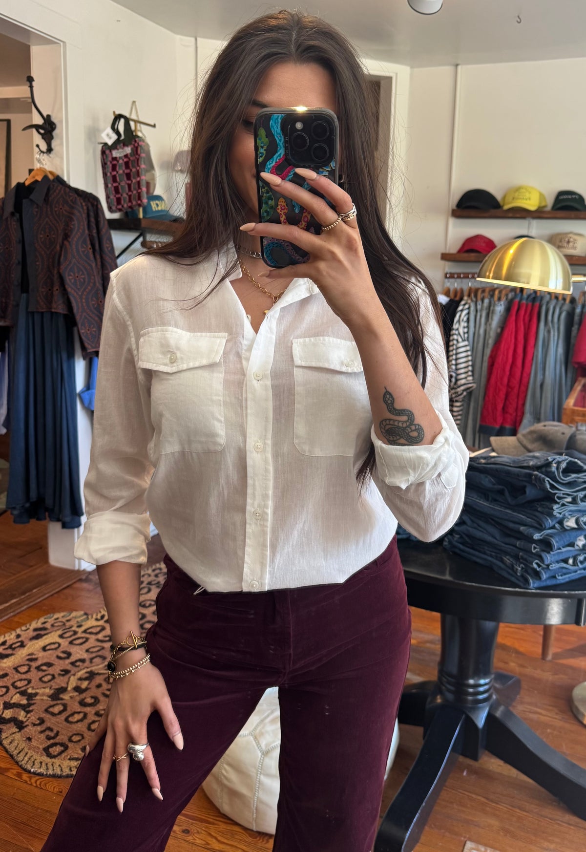 White Miller Double Pocket Shirt