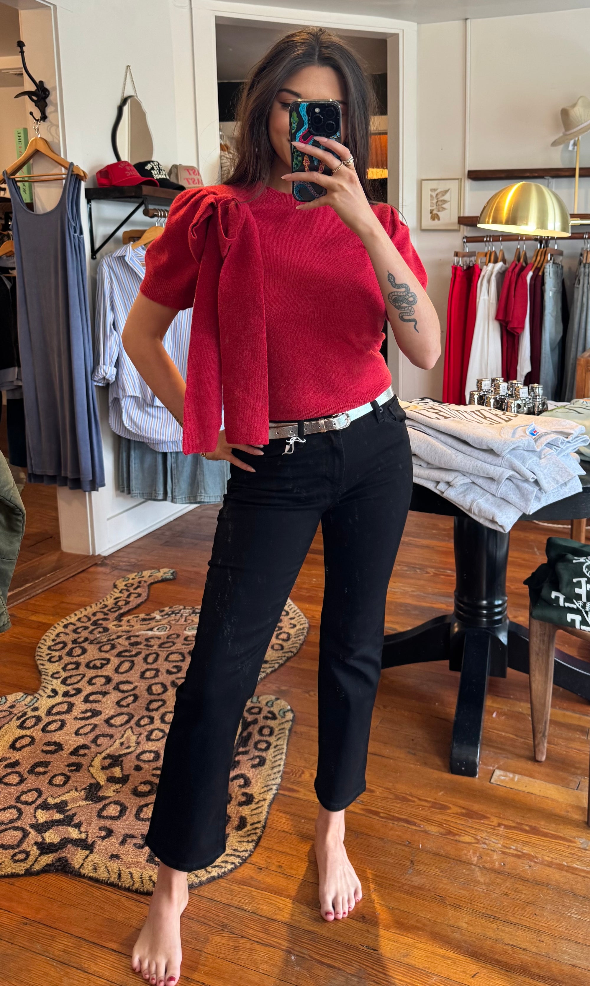 Red Bow Knitted Sweater